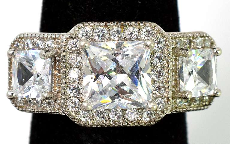 Eye-Catching CZ Ring in Sterling Silver