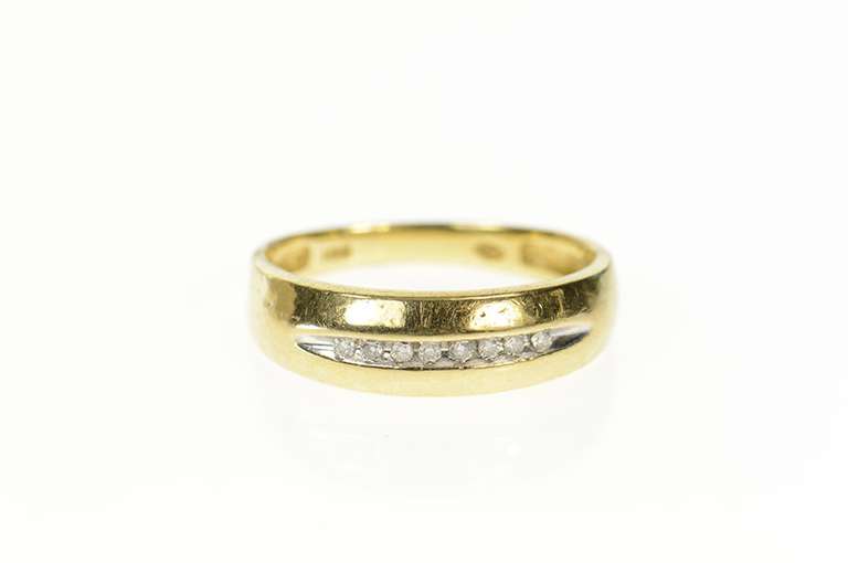 10K Yellow Gold Classic Men's Diamond Wedding Band Ring