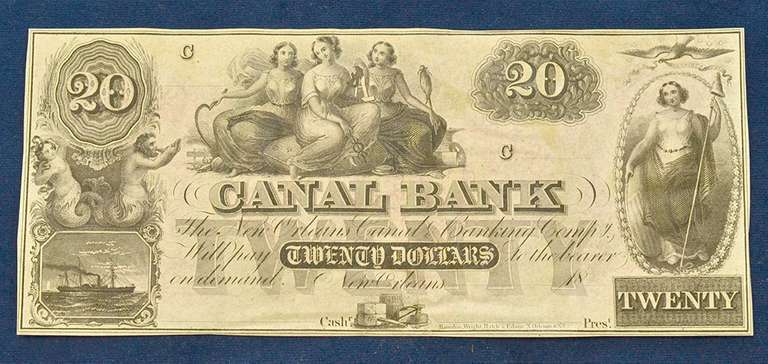 New Orleans Canal Bank Remainder $20 Note