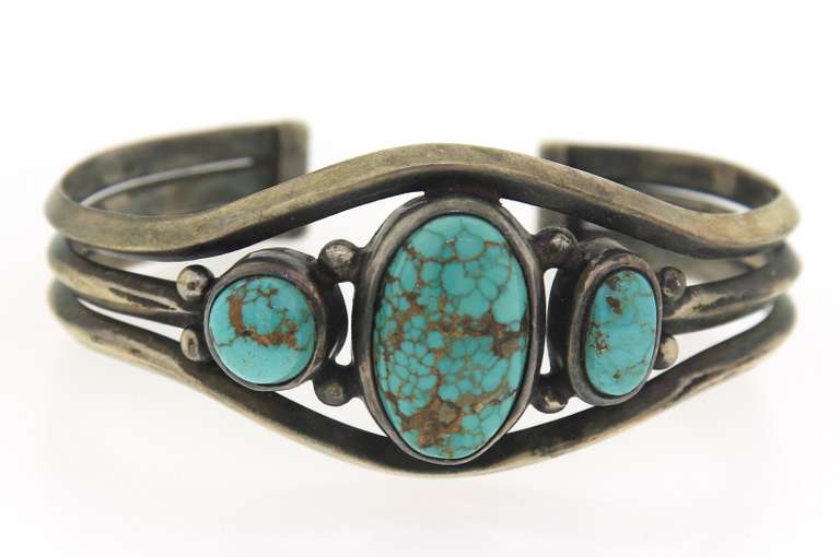 Vintage Turquoise Sterling Silver Bangle