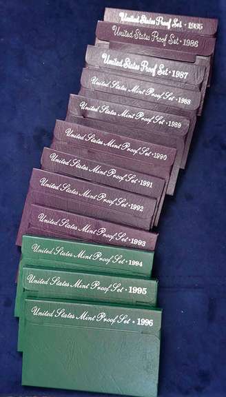 United States Mint Proof Sets 1985-1996