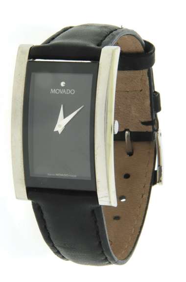 Movado Strap La Nouvelle on Black Leather Strap Watch