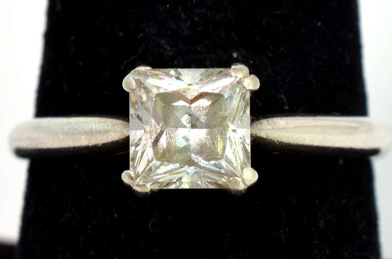 Charming CZ Solitaire Ring in Sterling Silver