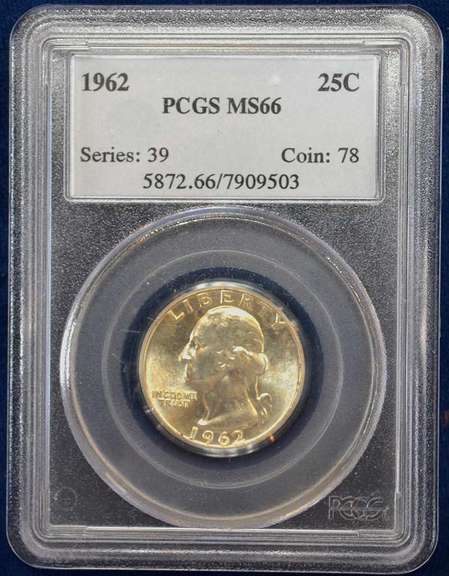 1962 PCGS MS66 Washington Quarter