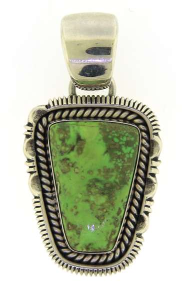 Sterling Silver Signed Turquoise Pendant