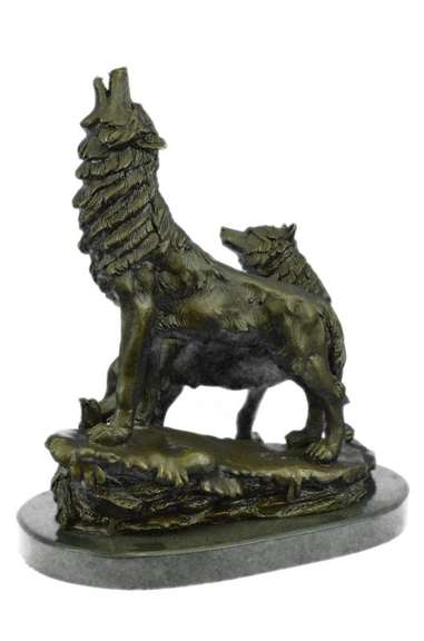 Howling Wolf Bronze Sculpture