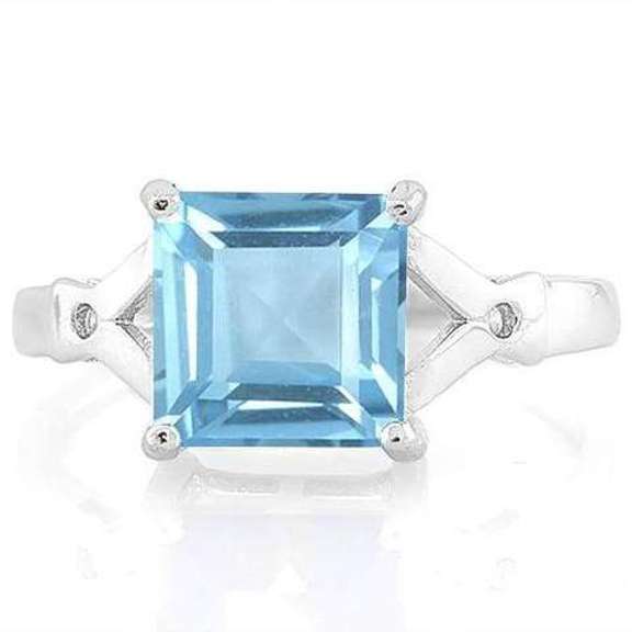 3.00 CT BABY SWISS BLUE TOPAZ & DIAMOND STERLING SILVER RING