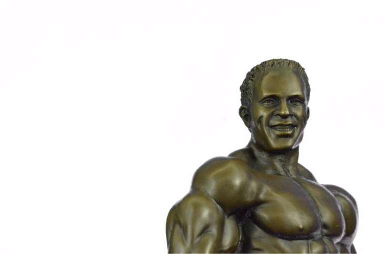 Muscle Man Flexing Bronze Sculpture