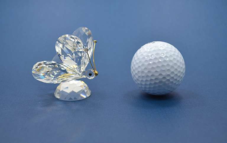 Vintage Swarovski Crystal Butterfly Figurine With Black Eyes and Gold Plated Antenna