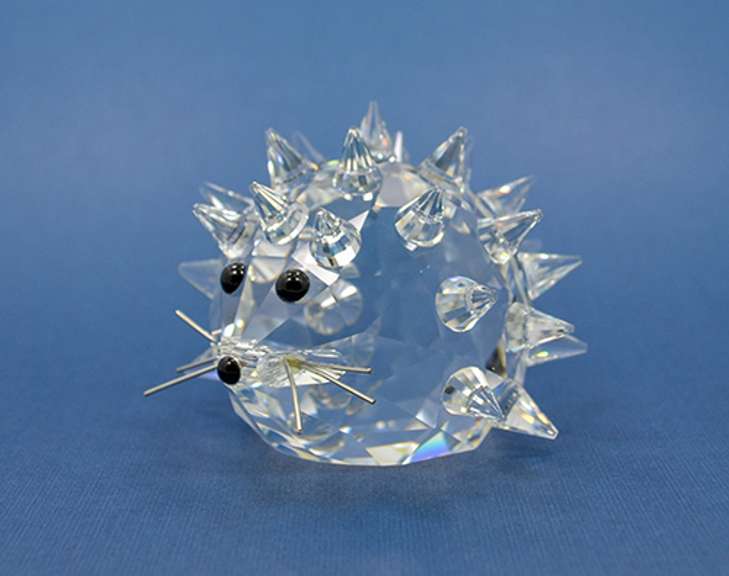 Vintage Swarovski Crystal Hedgehog Figurine With Black Eyes and Nose