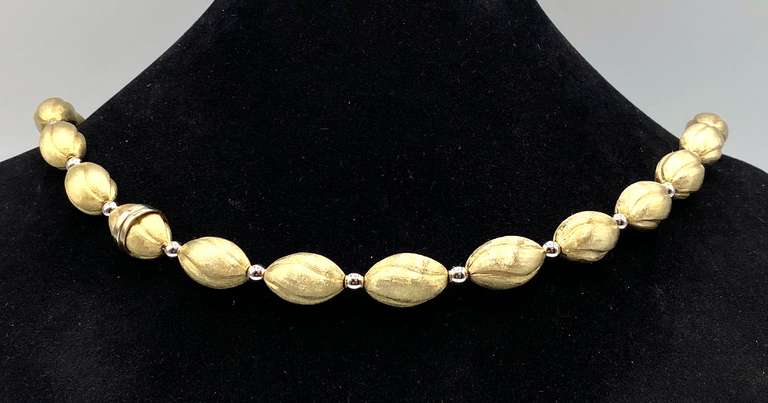 Heavy Art Deco Chunky 14kt Gold Necklace