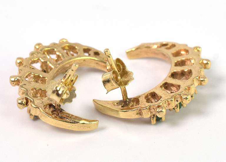 Enigmatic Crescent Moon Earrings in Yellow Gold