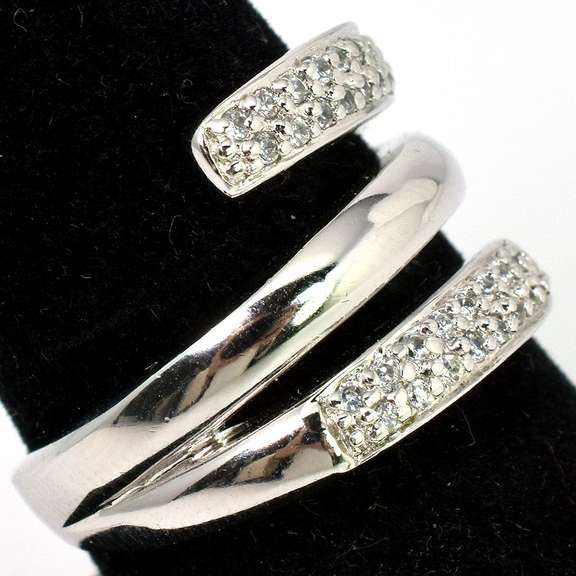 Charming CZ Wrap-Style Ring in Sterling Silver