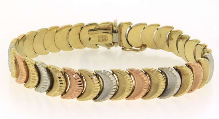 Dreamy Tri Gold Half Moon Bracelet