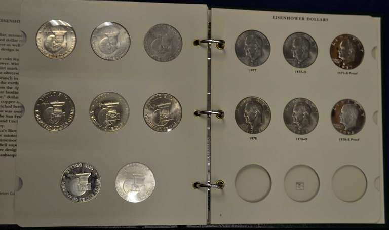 Complete Eisenhower Dollar Littleton Coin Album 1971-1978