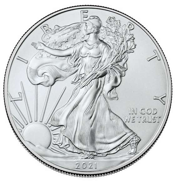 2 Unc Type 1 2021 Unc Silver Eagles.