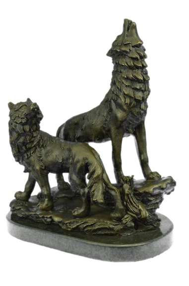 Howling Wolf Bronze Sculpture