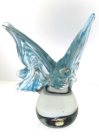 Handblown Art Glass Butterfly Figurine