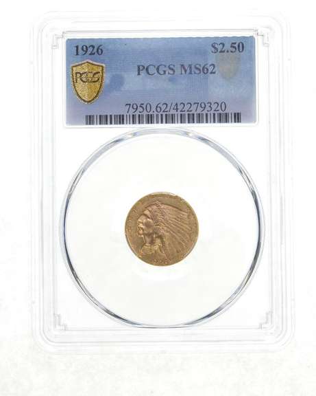 MS62 1926 $2.50 Indian Head Gold Quarter Eagle - Graded PCGS