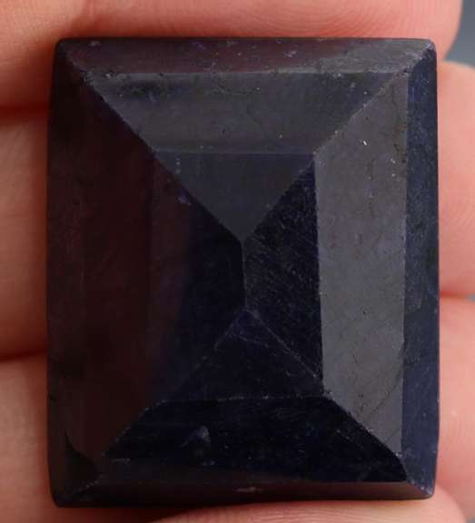 Lavish 108.5ct emerald cut royal blue Sapphire