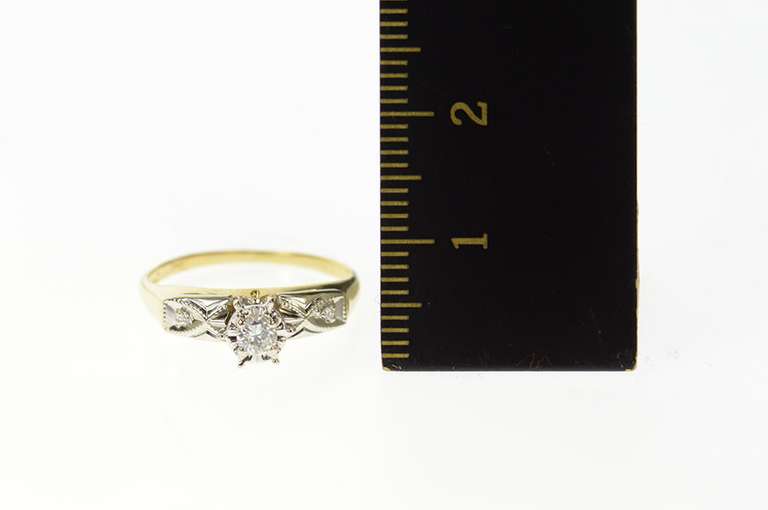 14K Yellow Gold Three Stone Diamond Promise Engagement Ring