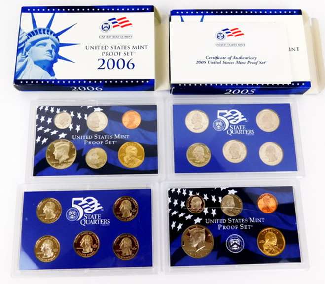 2 U.S. Mint Double Coin Sets - 2005 & 2006