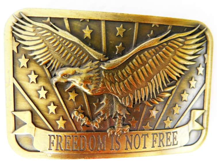Freedom Is Not Free Brass Belt Buckle