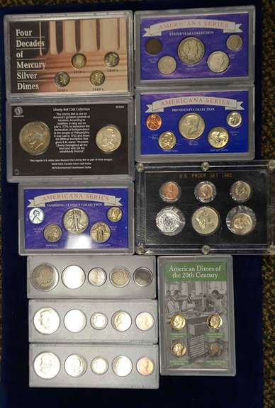 US Coins In Displays, Estate Lot w/ Silver