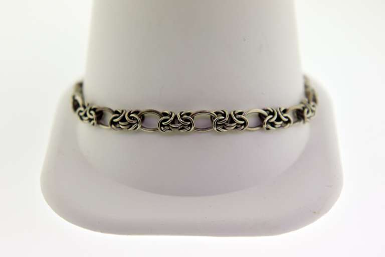 Italian Sterling Silver Bar Link Bracelet