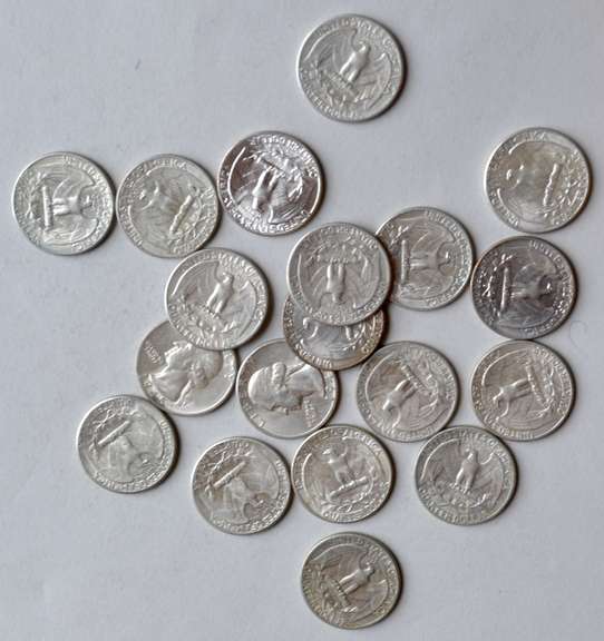 20 Various AU or Unc Nicer Washington Quarters 1940-Era &Later