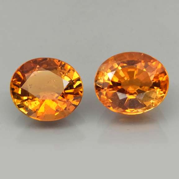 Fiery 1.52ct pair of orange Tourmaline