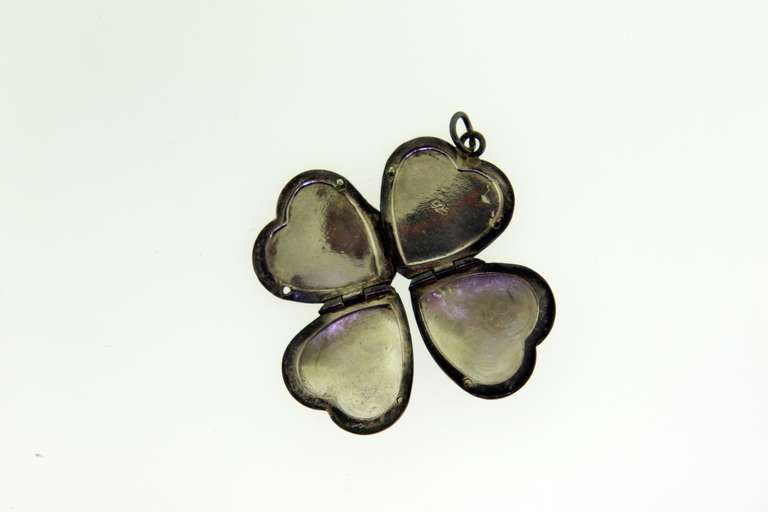 Vintage Sterling Silver Hand Etched Scroll Heart Photo locket