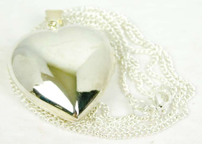 Sterling Musical Locket Pendant & Long Chain