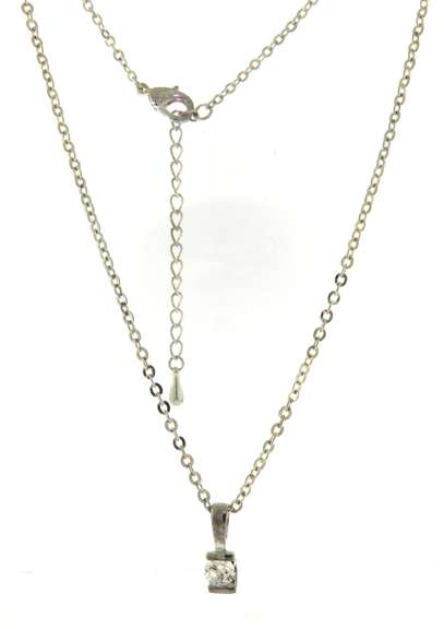 Sterling Silver Cubic Zirconia Pendant on Chain
