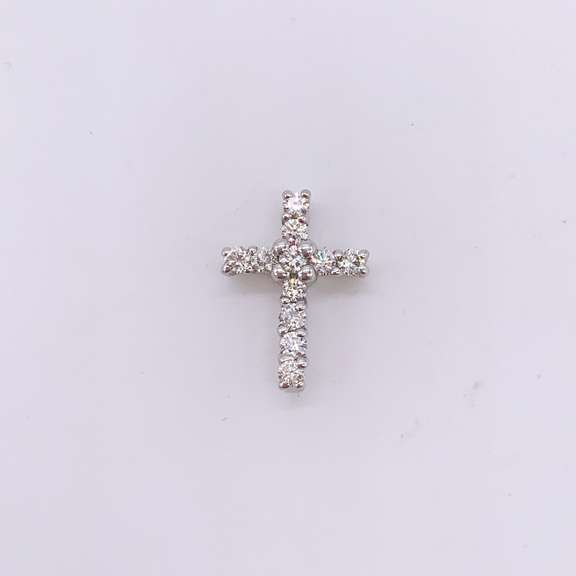 14kt White Gold & Diamond Cross Pendant