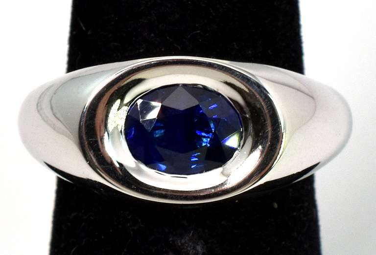 Hefty 1.61CT Sapphire Mauboussin Ring in 18KT White Gold