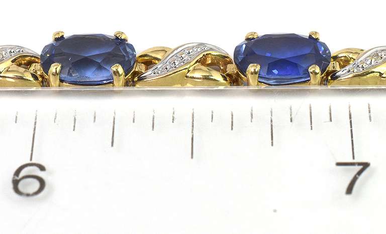 Lush 12.75CTW Sapphire & Diamond Bracelet in Yellow Gold