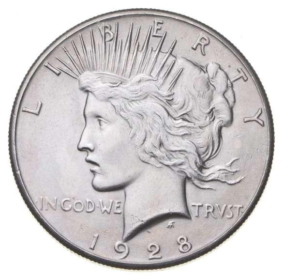 1928 Peace Silver Dollar - Cleaned