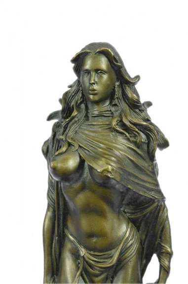 French Sorceress with Curvaceous Body Bronze Statue