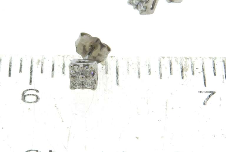 Elegant White Gold Diamond Cluster Earrings
