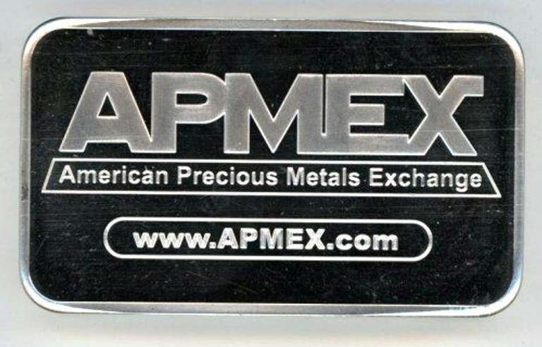 Special Prooflike APMEX 5 Troy Oz Silver Bar in plastic