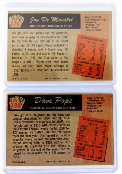 2 Bowman 1955 Baseball Cards