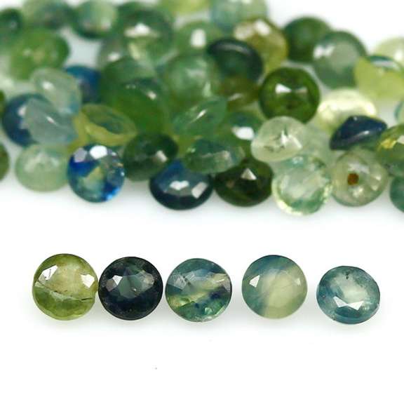 Heated only! 6.89ct 69pc circle cut Sapphire set