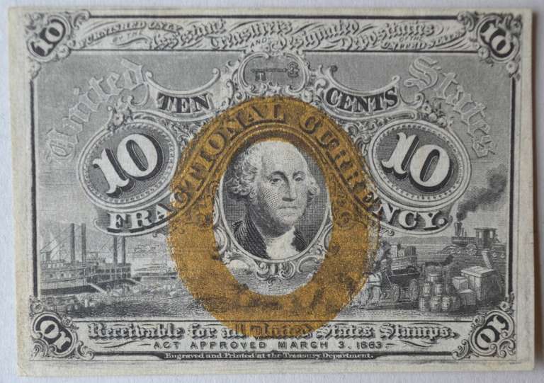 Unc 10 Cent 1863 Fractional Currency Note