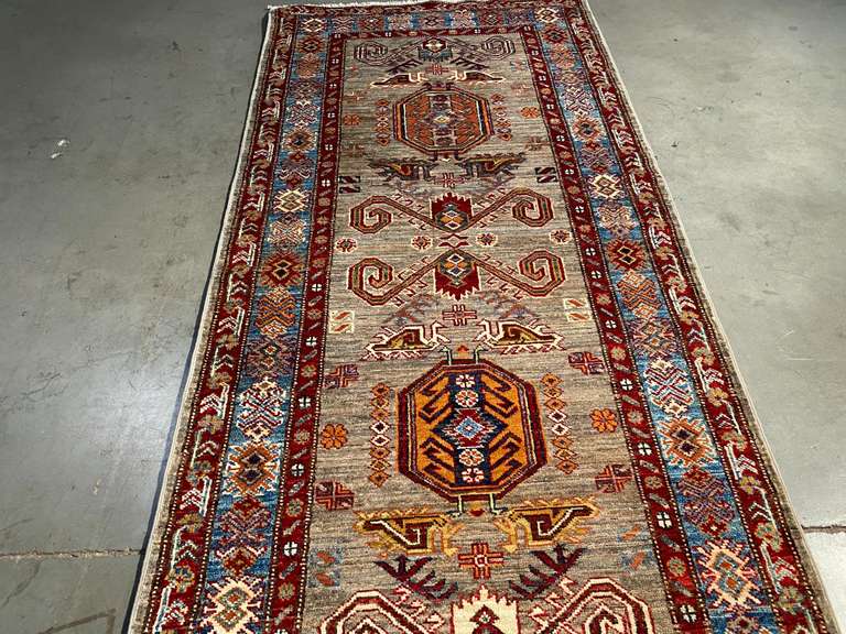 STUNNING FINE KAZAK  RUNNER 3'X19'.3"
