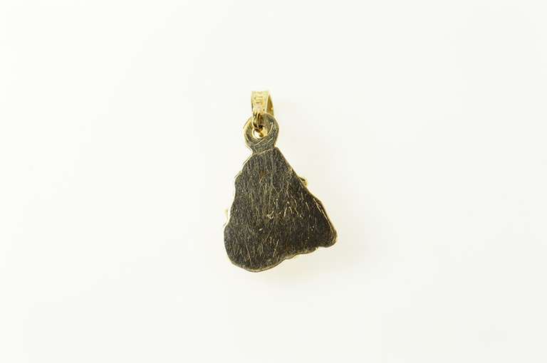 10K Yellow Gold Retro Raw Cluster Textured Nugget Pendant