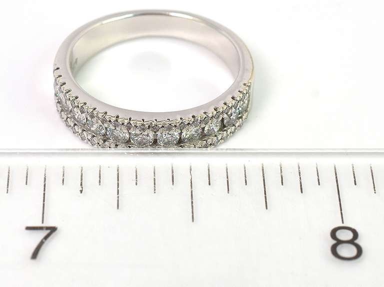 Petite Diamond Band in White Gold, Size 4-1/2