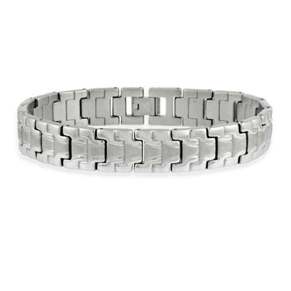 Stainless Steel Brushed and Polished Men's Link Bracelet