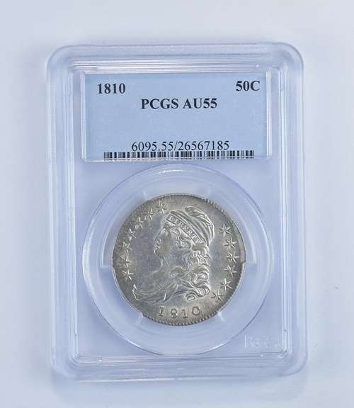 AU55 1810 Capped Bust Half Dollar - Graded PCGS