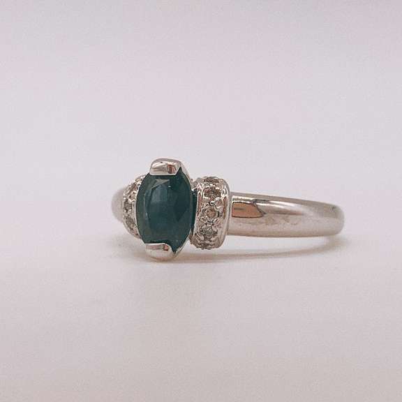 14kt Gold, Blue Sapphire, & Diamond Cocktail Ring